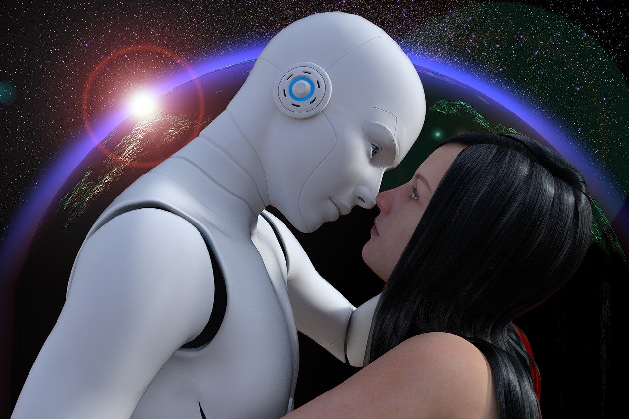 Person looking emotionally at a digital interface, symbolizing emotional attachment to AI and loneliness.